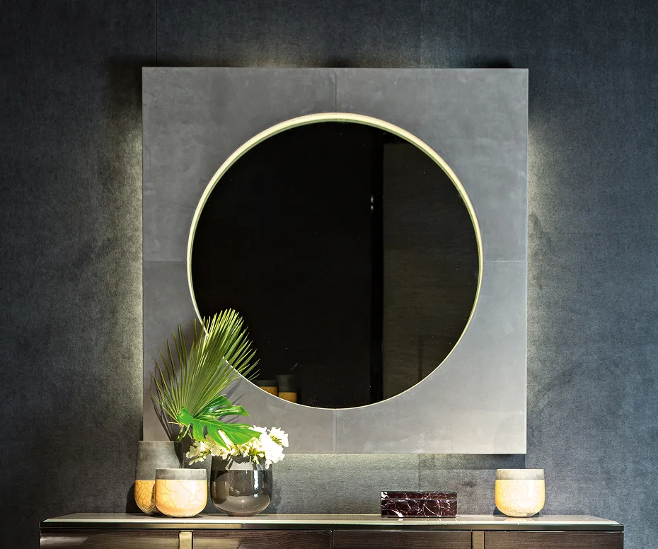 Specchio in Pelle Black & More con Retroilluminazione