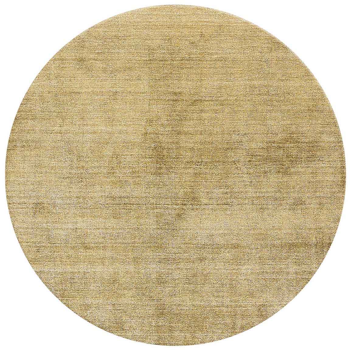 Tappeto Seta Bambù Oro Rotondo