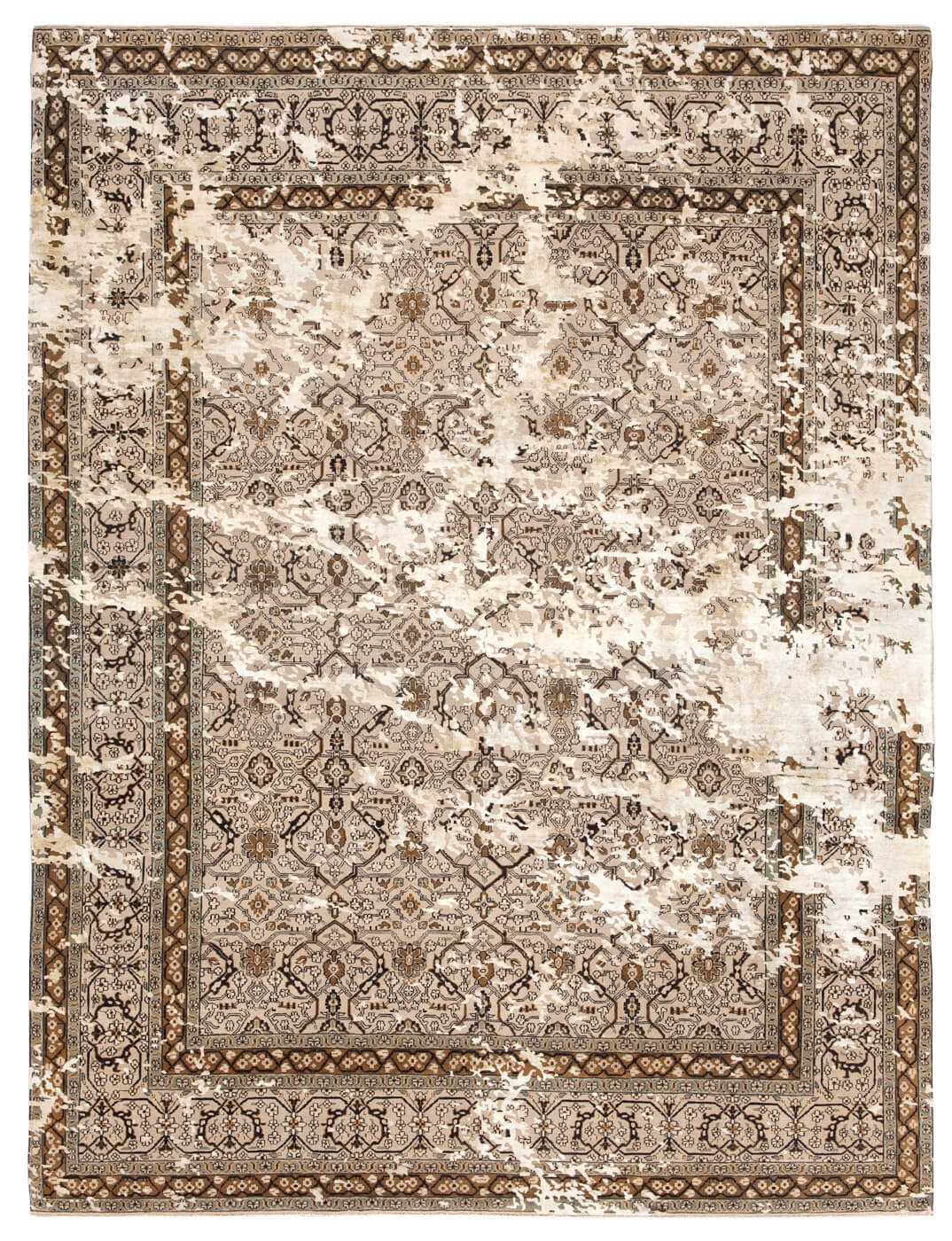 Tappeto Tabriz Sky Cammello Argento Seta | Misura: 250 x 300 cm