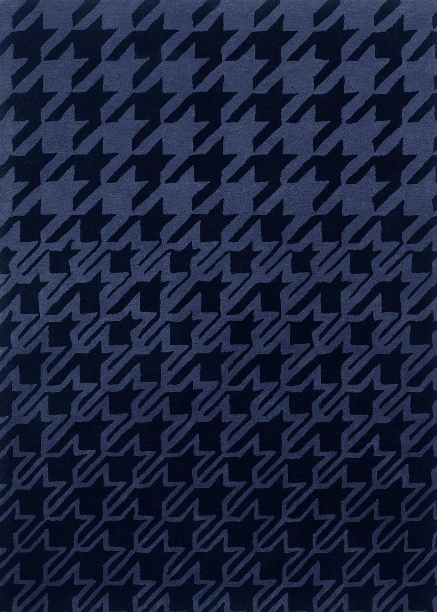 Tappeto Houndstooth Blu Scuro