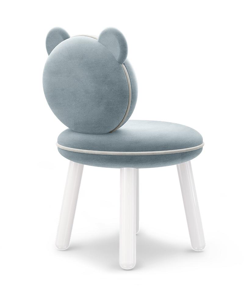Sedia Per Bambini Fluffy Bear Light Blue