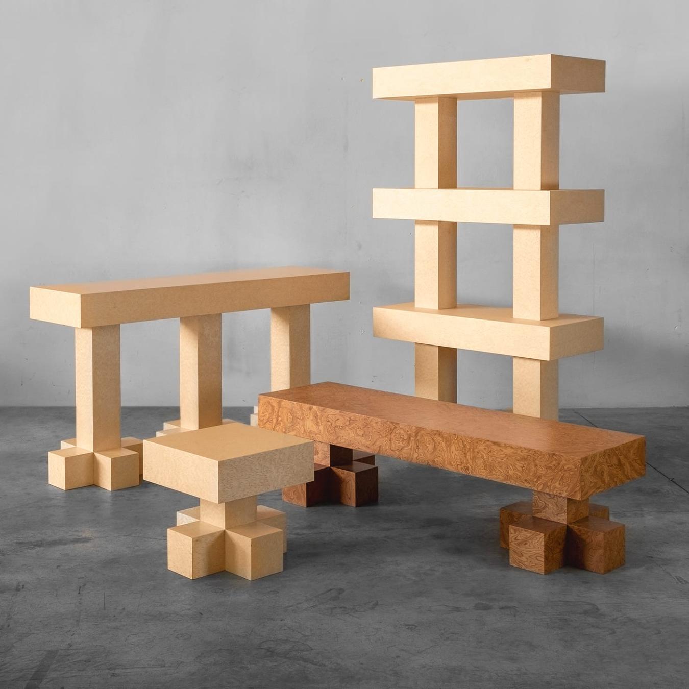 Tavolino Laterale Contemporaneo in Legno