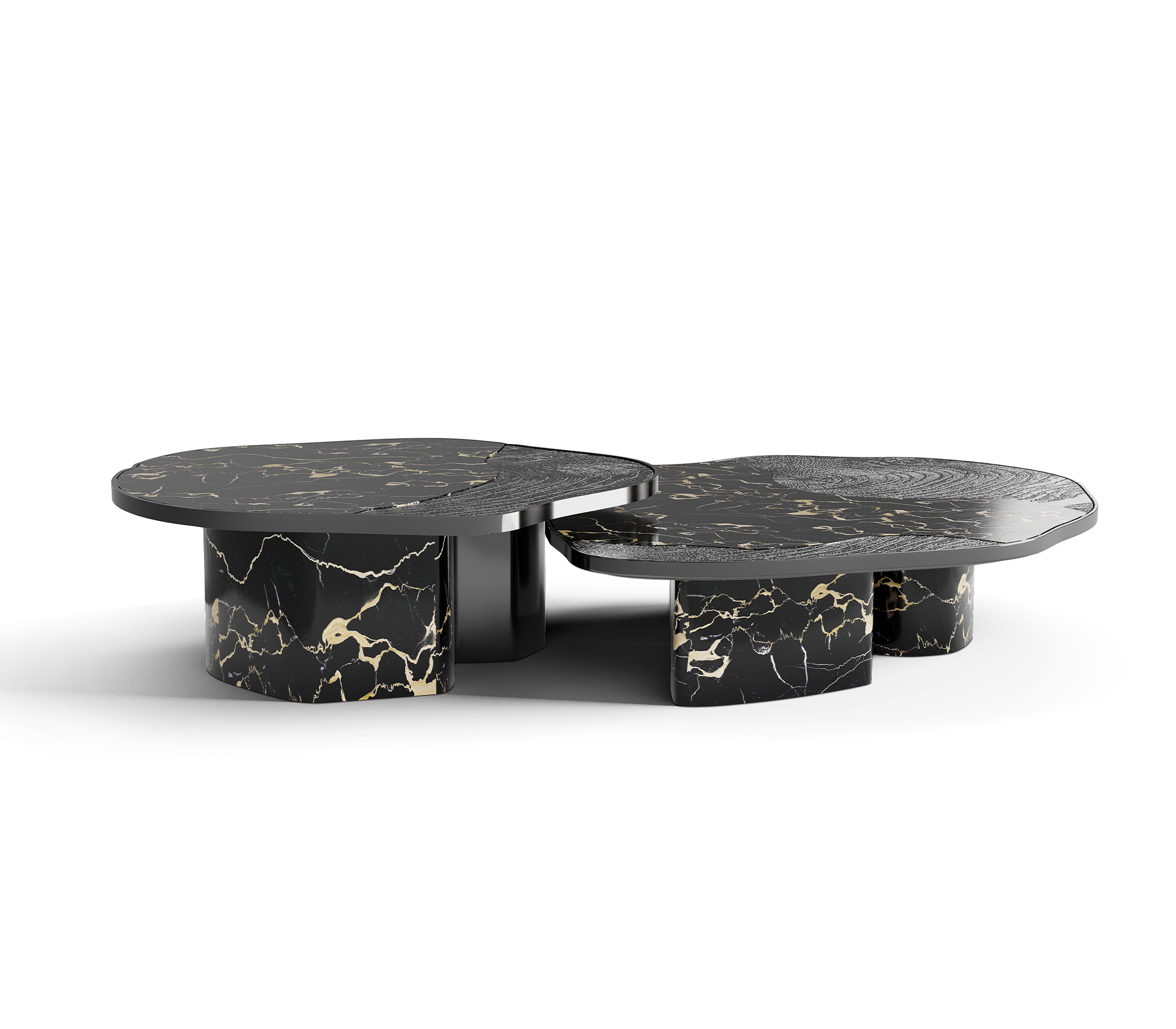 Set Tavoli Athena in Marmo Portoro e Onice