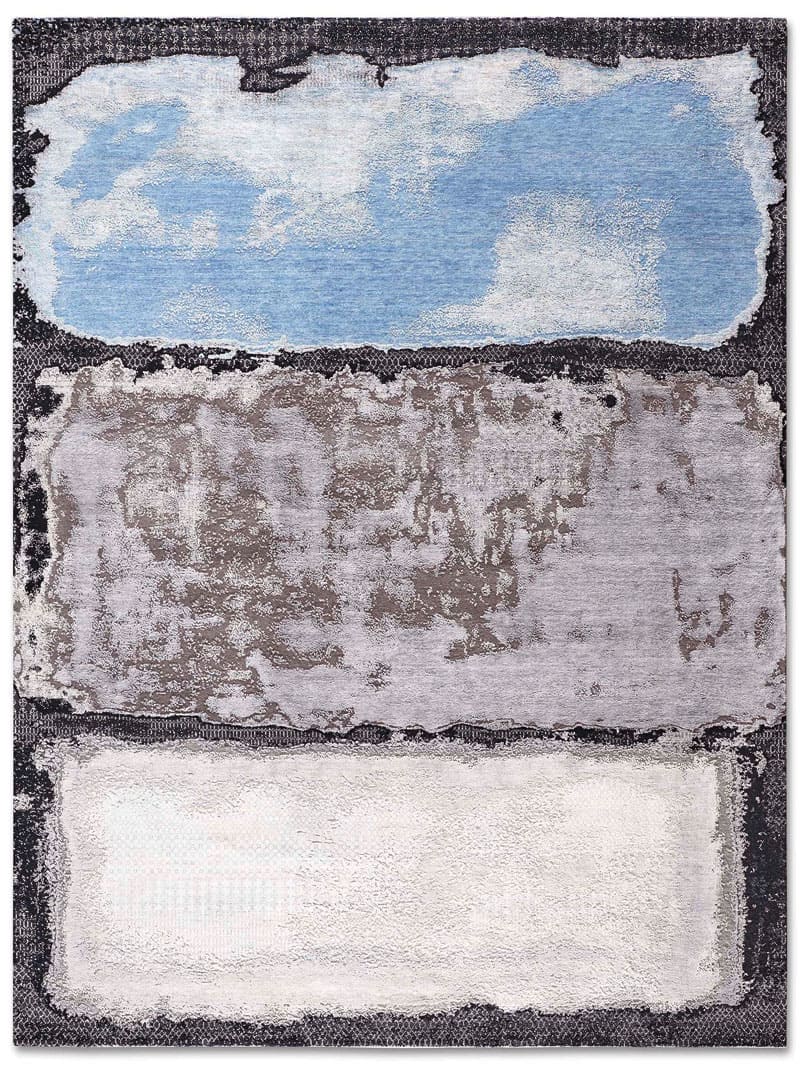Tappeto Tessuto Azzurro/Argento