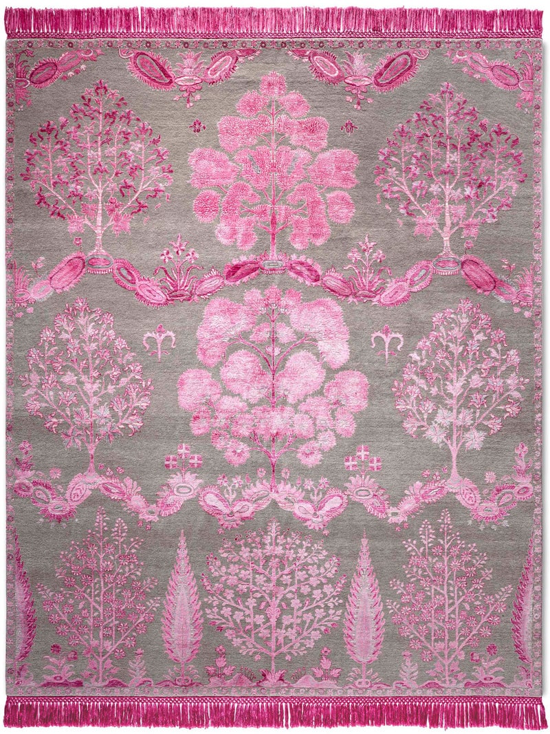 Tappeto Lusso Mughal Rosa
