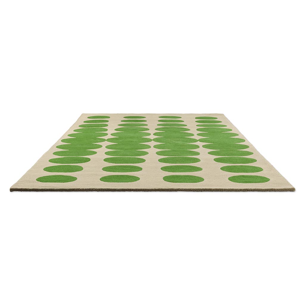 Optical Oval Green/Cream Tappeto | Misura: 250 × 350 cm