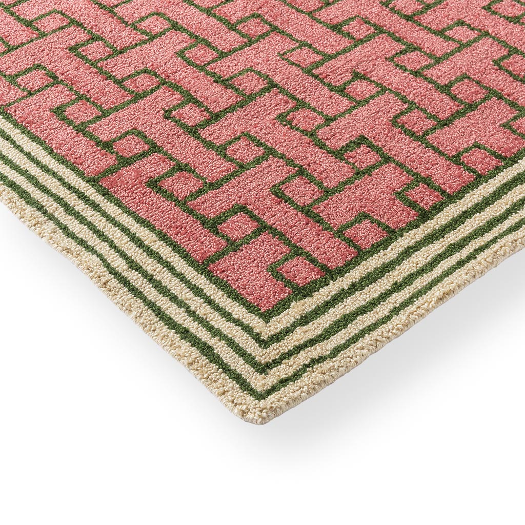 Tappeto TB T Monogram Rosa Polvere Per Esterni