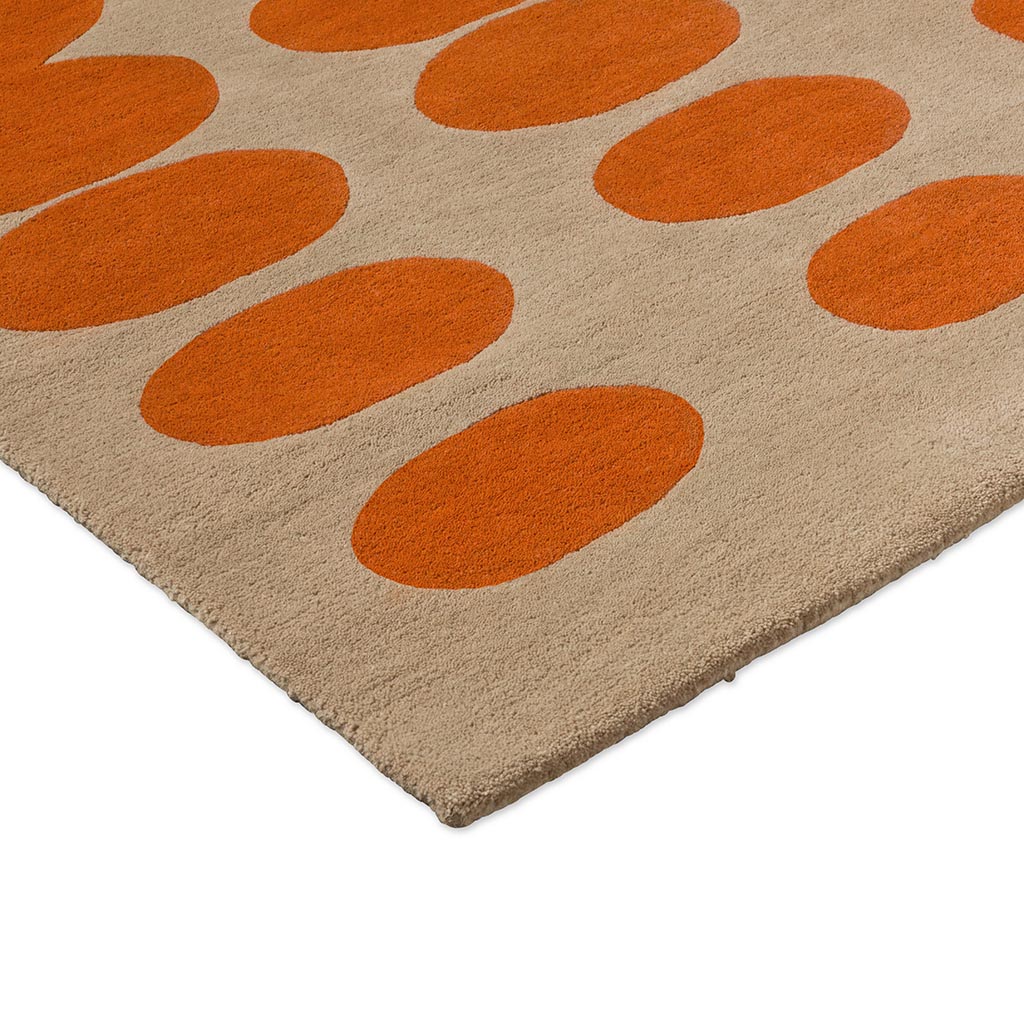 Optical Oval Orange/Sand Tappeto