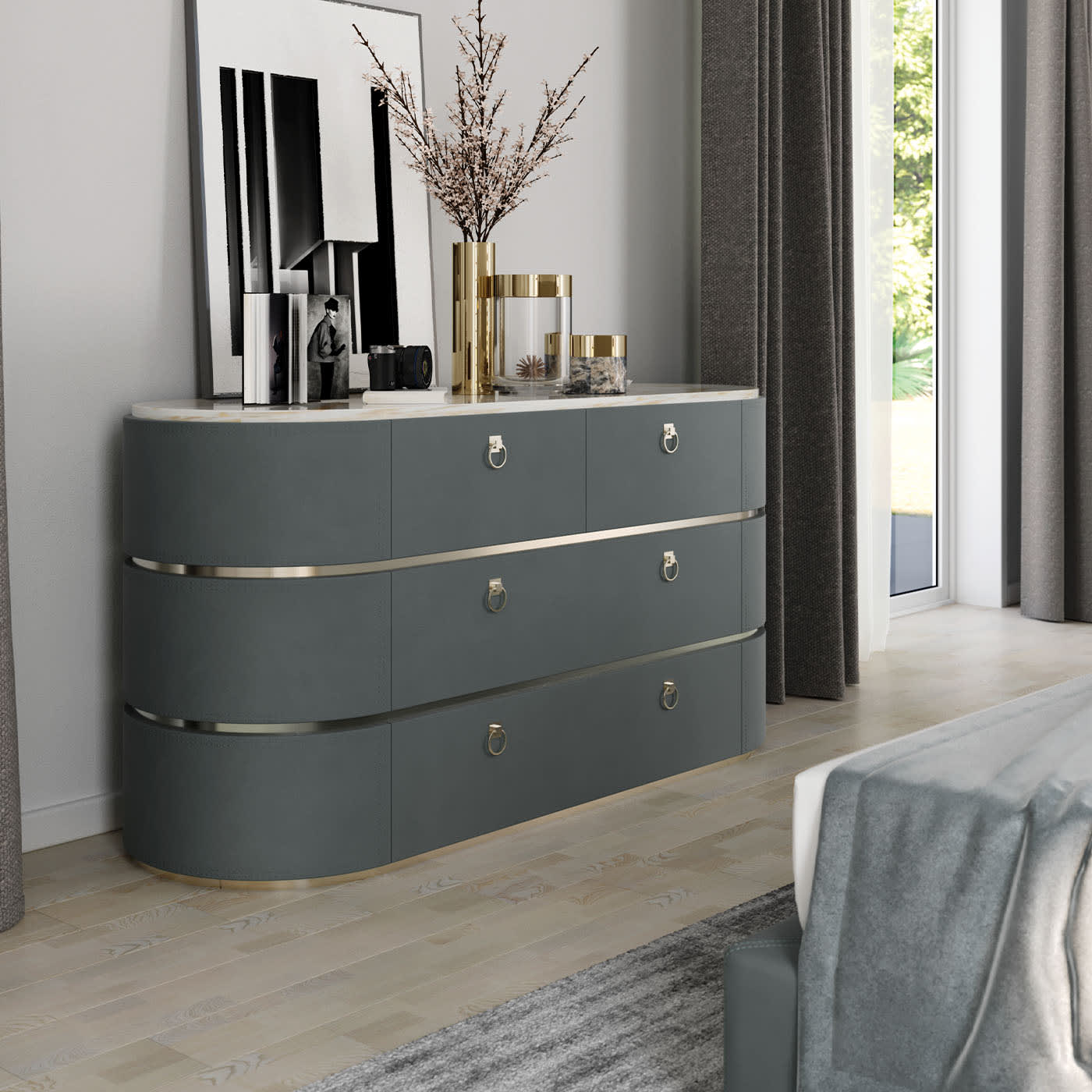 Romeo Cassettiera di Lusso | Dimensioni: L 130 x P 57 x H 80 cm