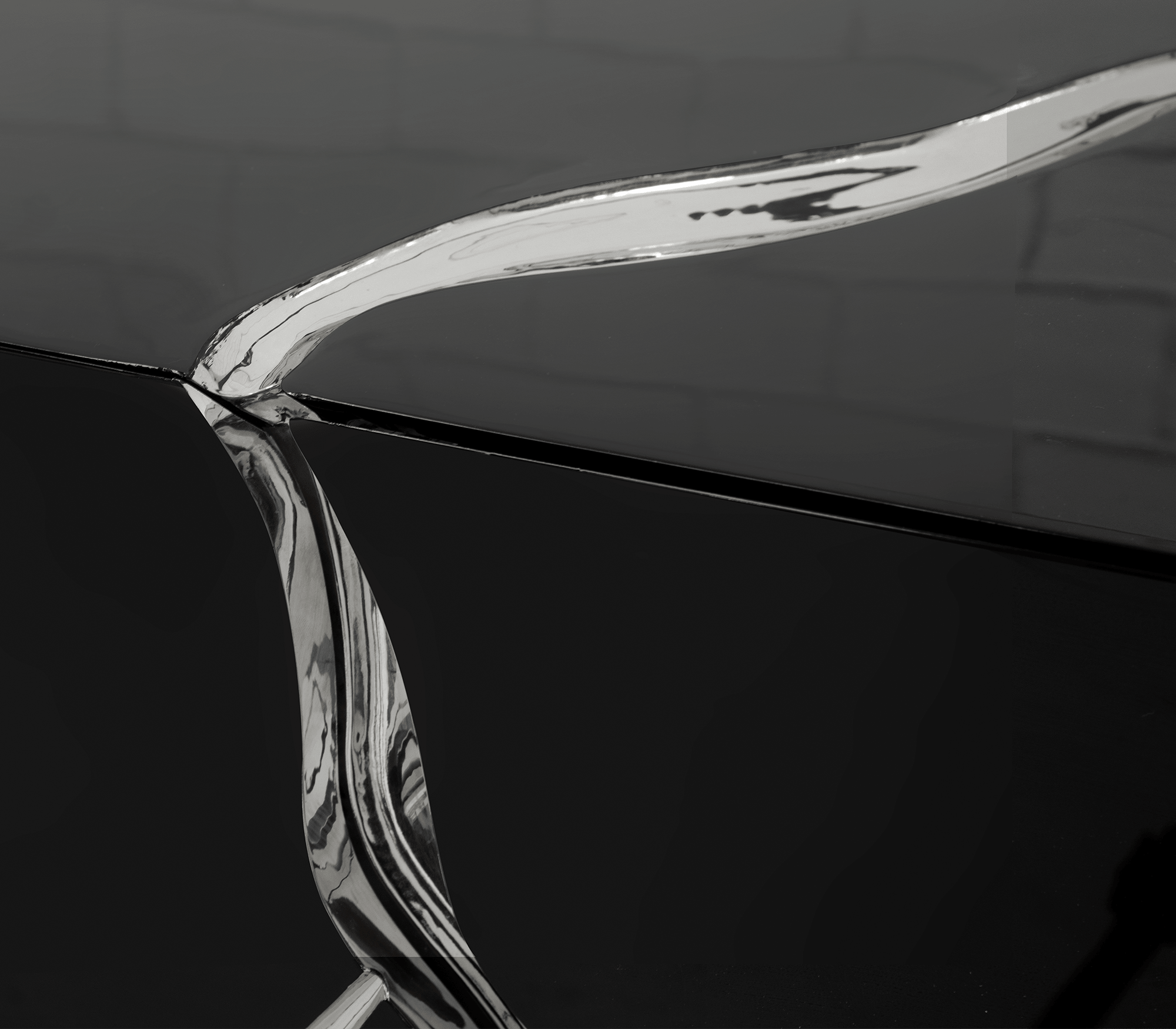 Credenza Nero / Argento Fissure