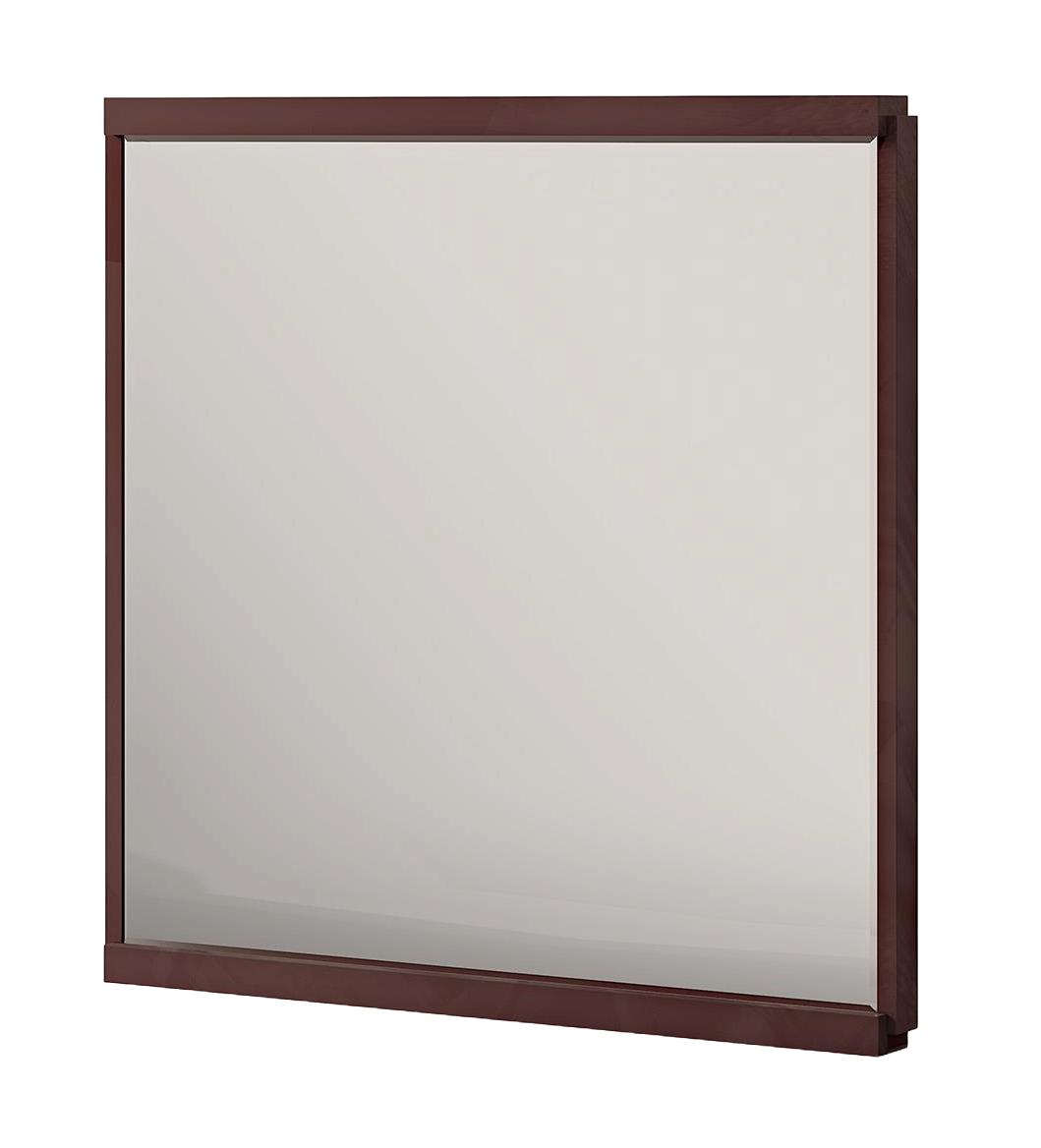 Specchio da Parete Quadrato con Cornice in Legno