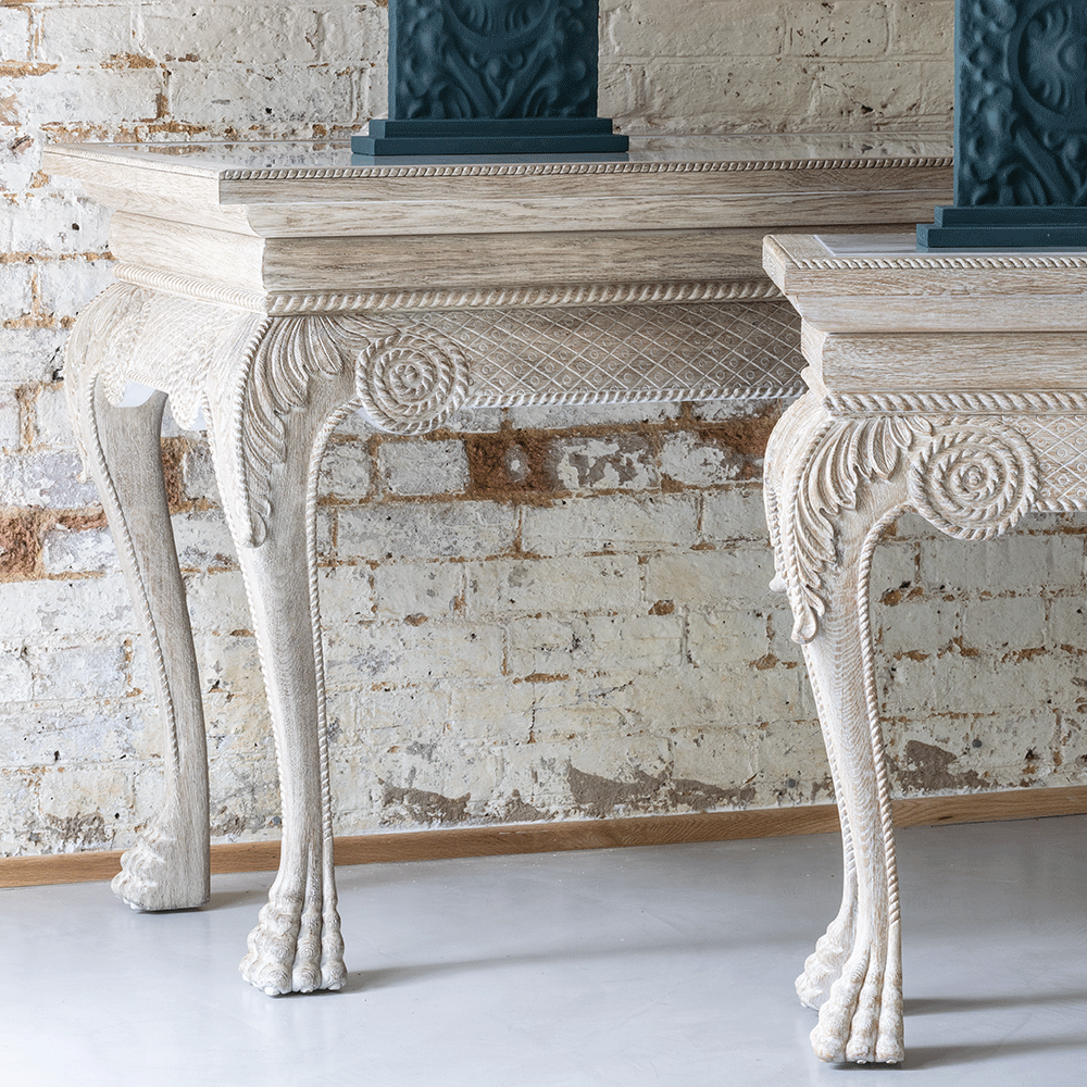 Mini console York Venetian White Oak