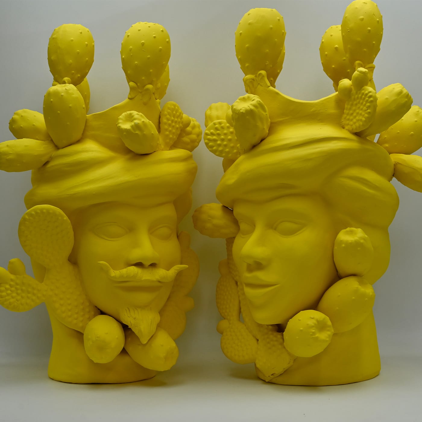 Testa di Moro Gialla Artigianale Scultura