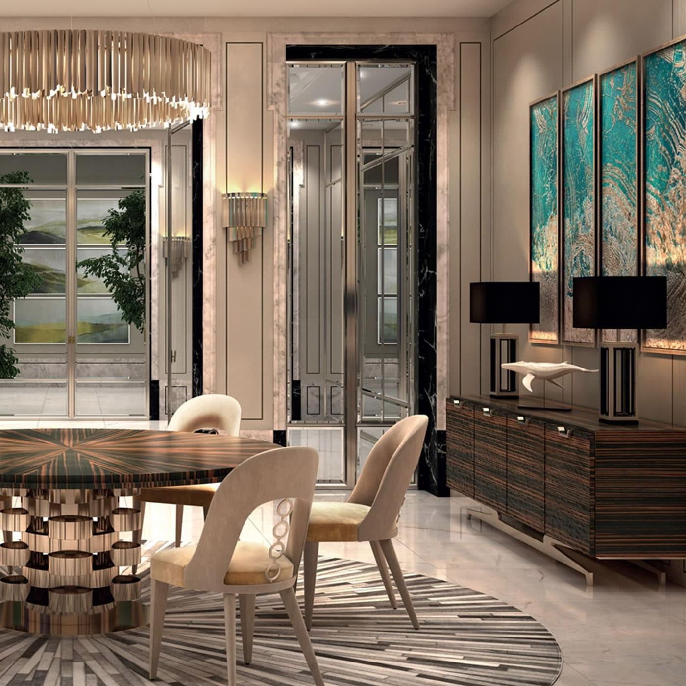 Wall Street Credenza Italiana | Finitura: Impiallacciatura lucida | Dimensioni: L 250 x P 53 x H 78 cm