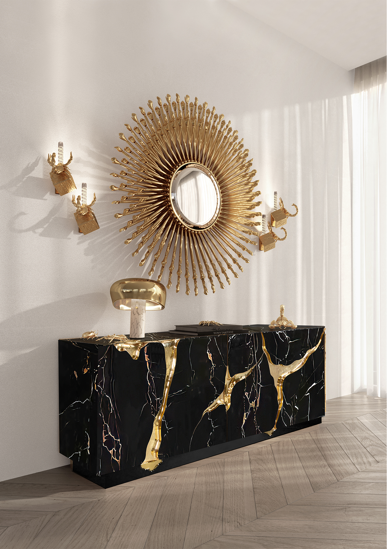Credenza Opulenta Nero & Oro