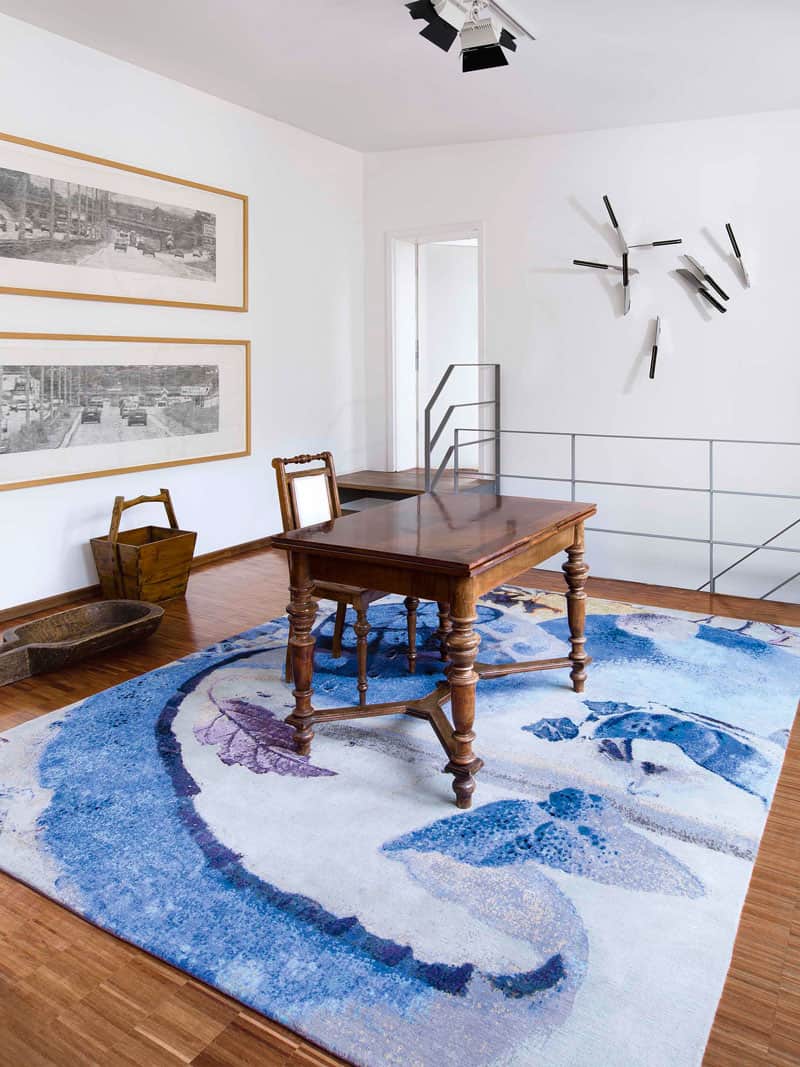 Tappeto Tessuto Blu/Limone | Misura: 305 x 427 cm