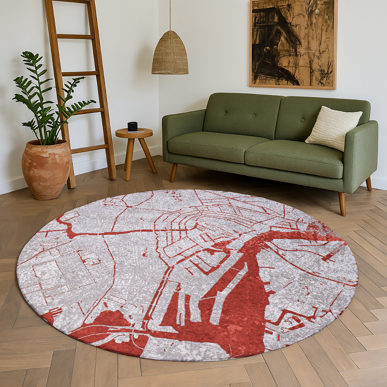 Tappeto Rotondo Orange Cut 9323