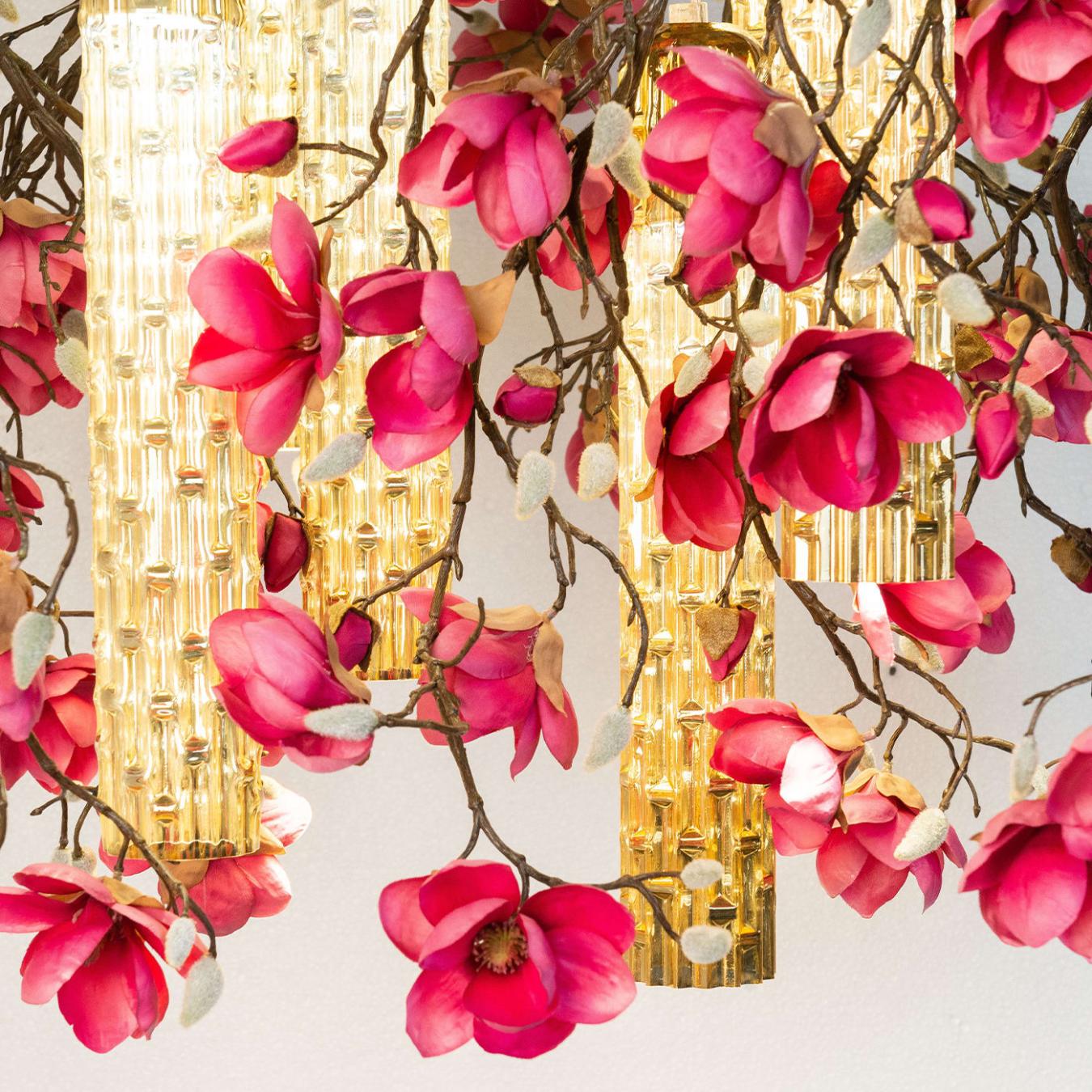 Lampadario Quadrato Magnolia Oro
