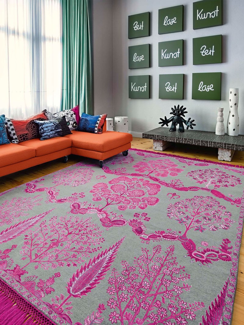 Tappeto Lusso Mughal Rosa