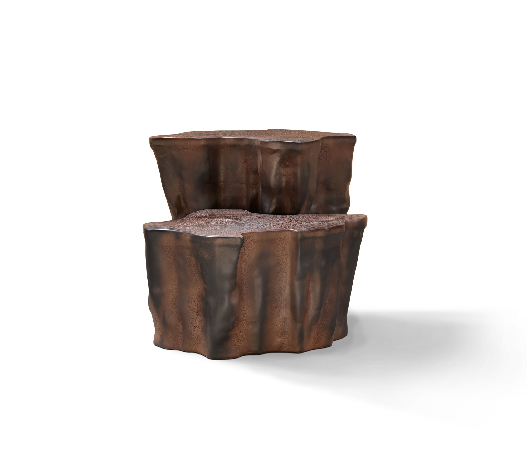 Tavolino in Ceramica Marrone Scuro Horizon