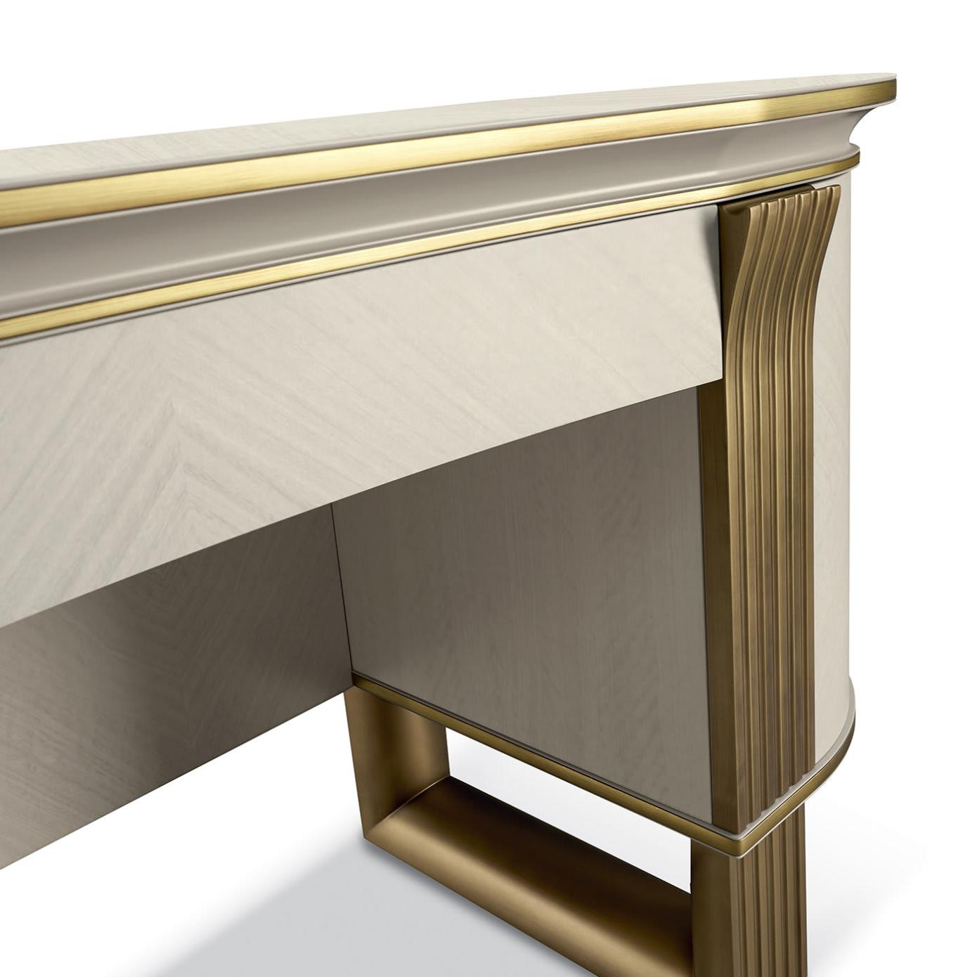 Tavolo da Toeletta Bianco / Oro Oliver | Configurazione: Con specchio