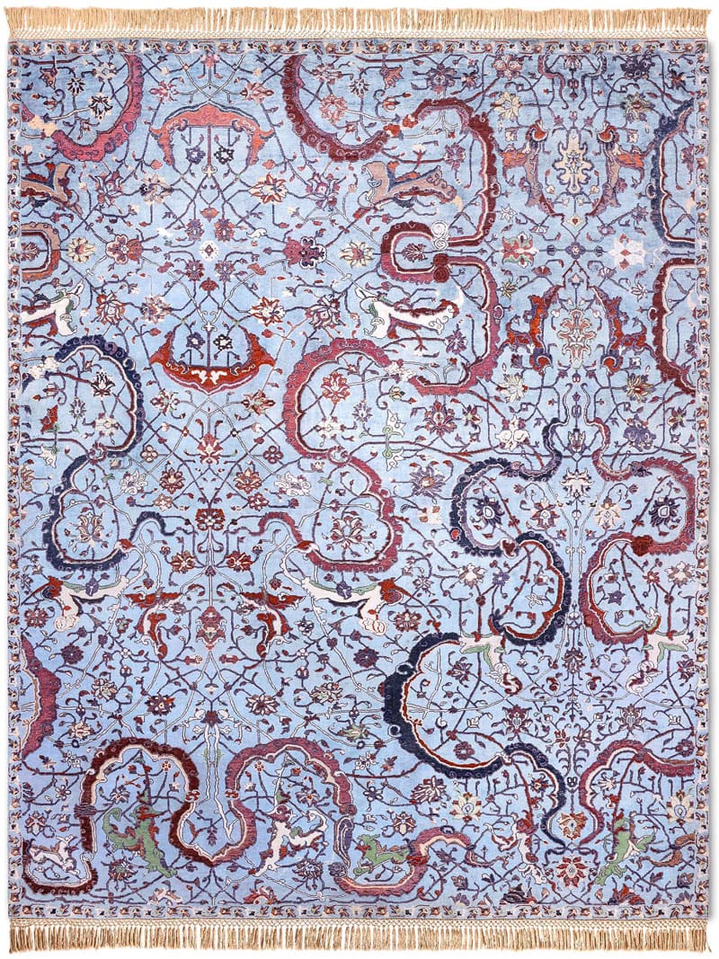 Tappeto Lusso Tabriz Azzurro