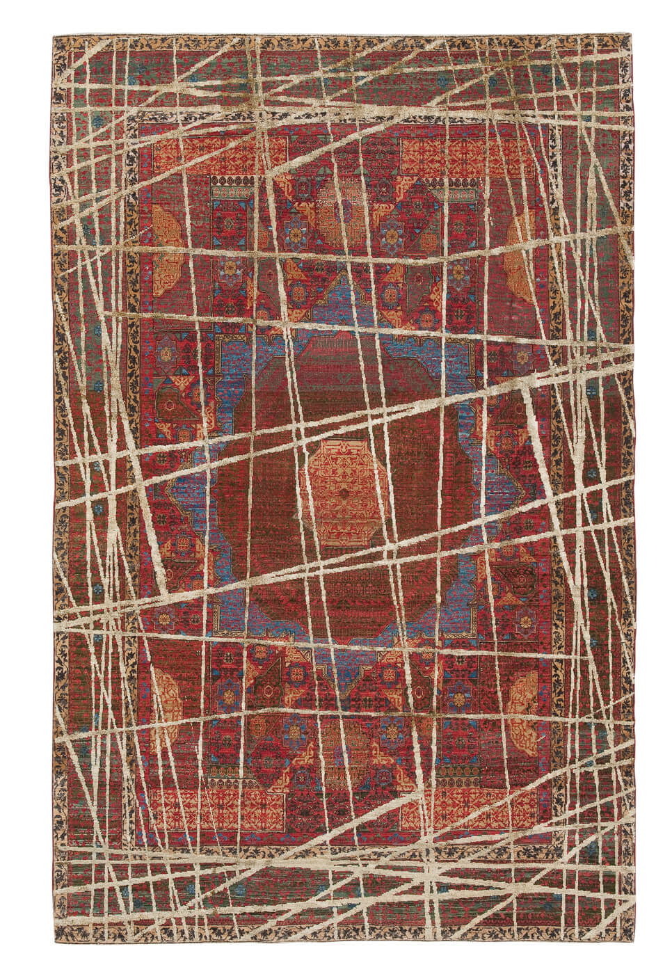Tappeto Mamluk Columbus Wrapped Rosso Oro Seta