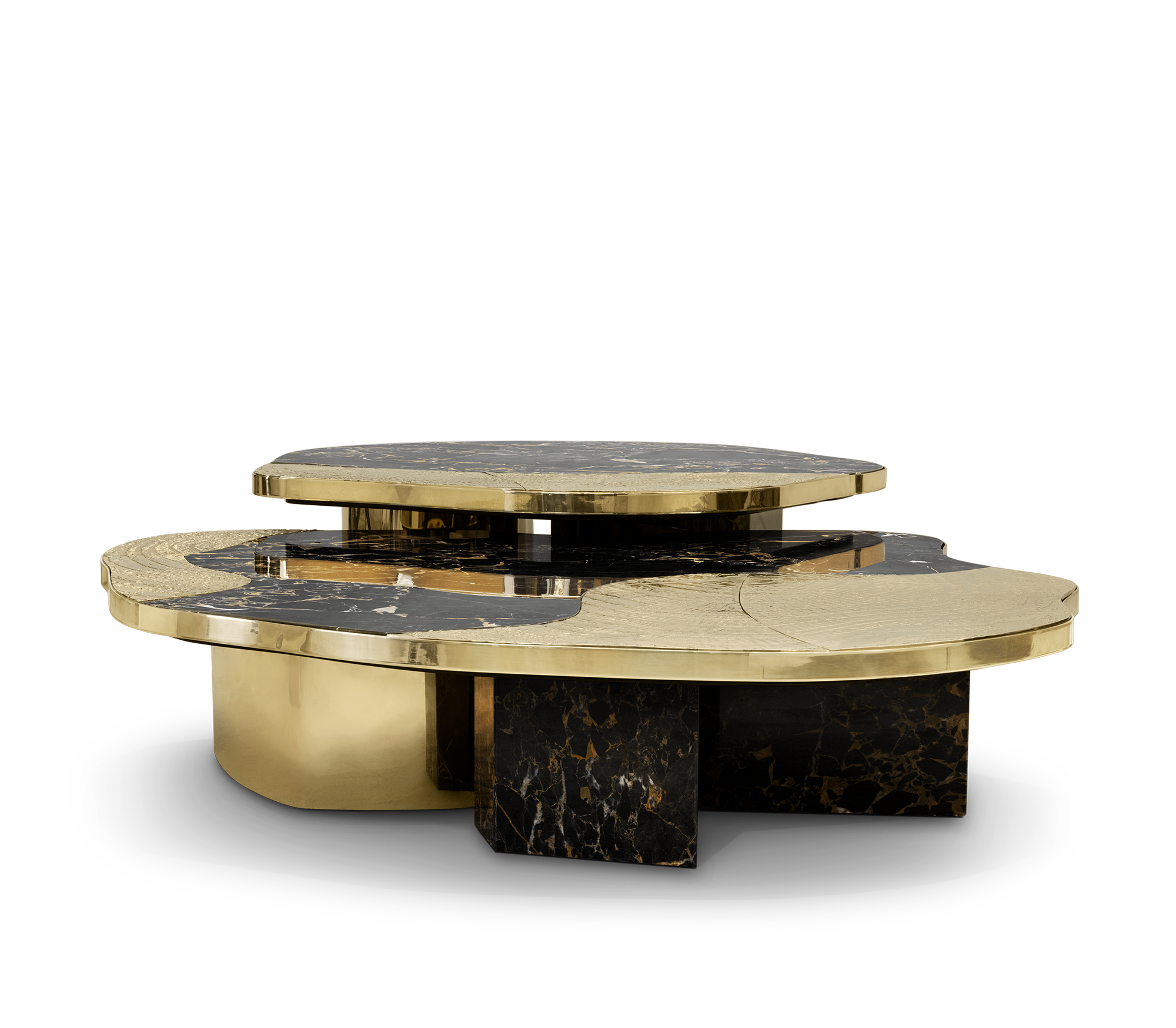 Set Tavoli Athena in Marmo Portoro e Oro