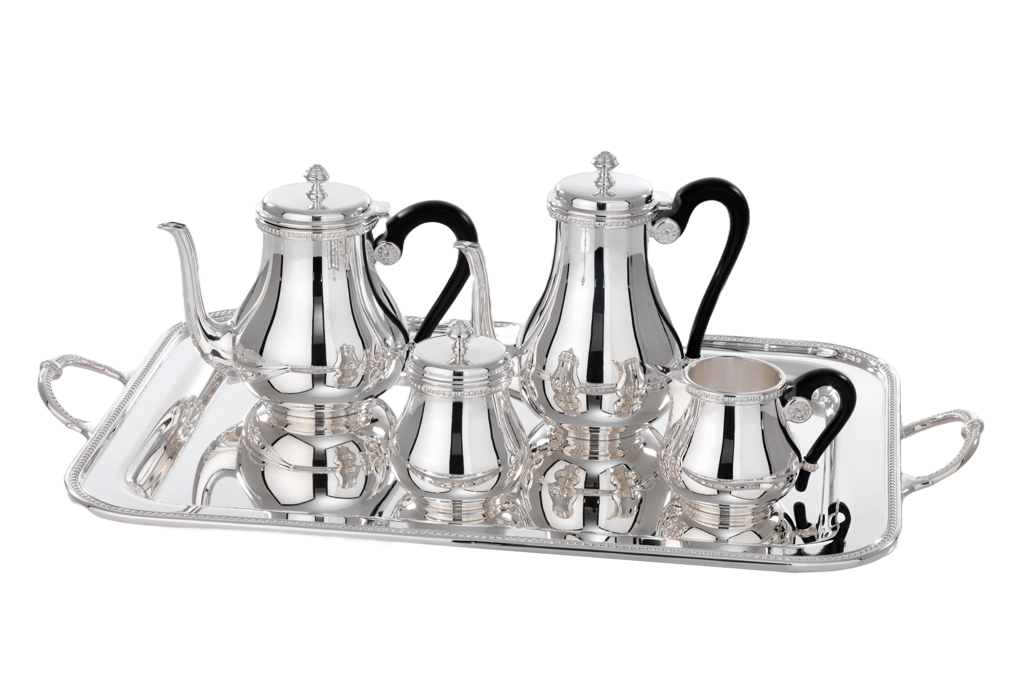 Set Per Tè E Caffè Con Vassoio Royal In Argento