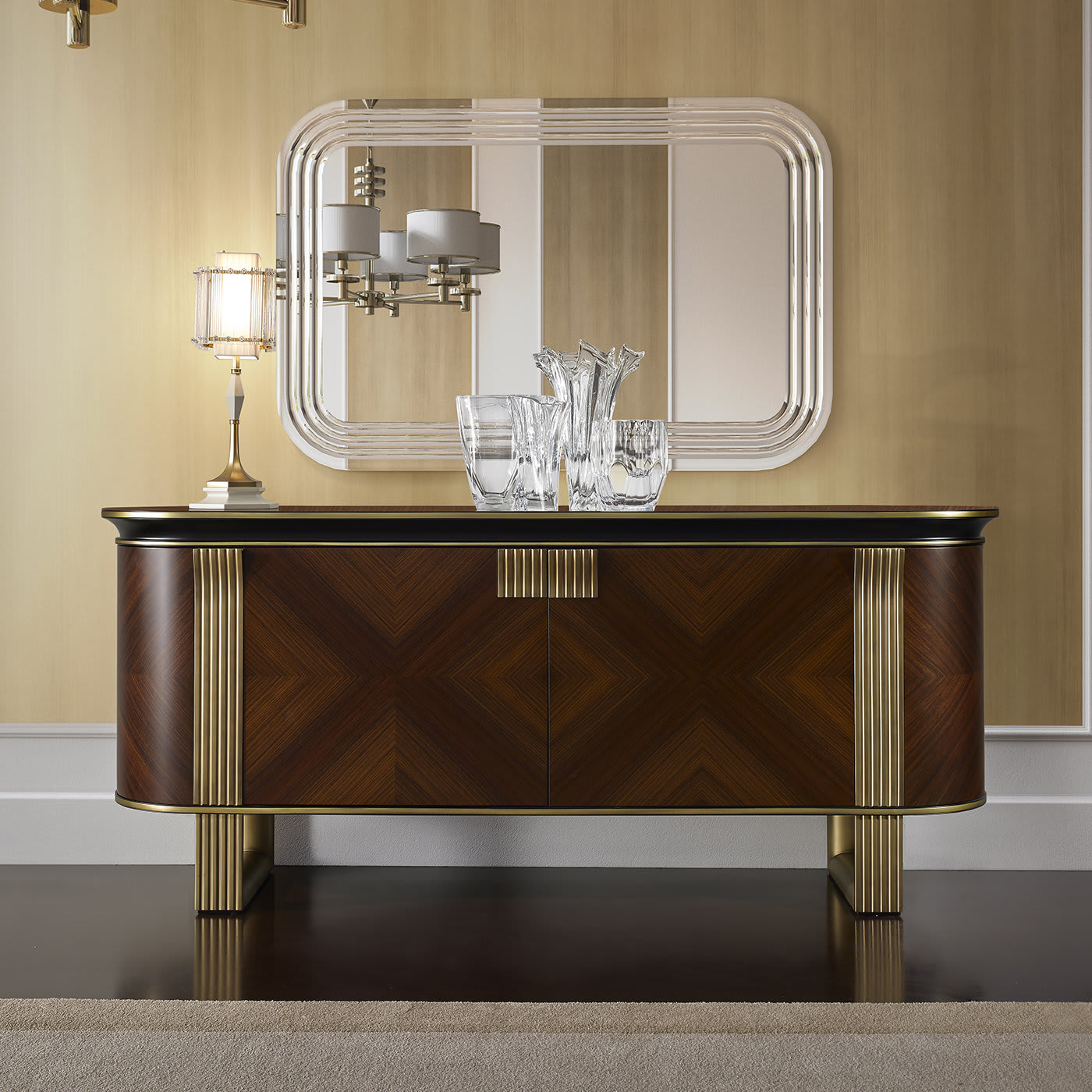 Credenza Italiana in Legno di Rosa