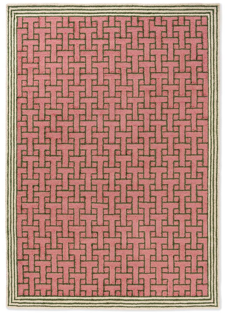 Tappeto TB T Monogram Rosa Polvere Per Esterni