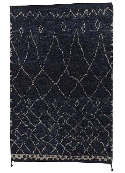Tappeto Berber Nero & Bianco Pelo Alto