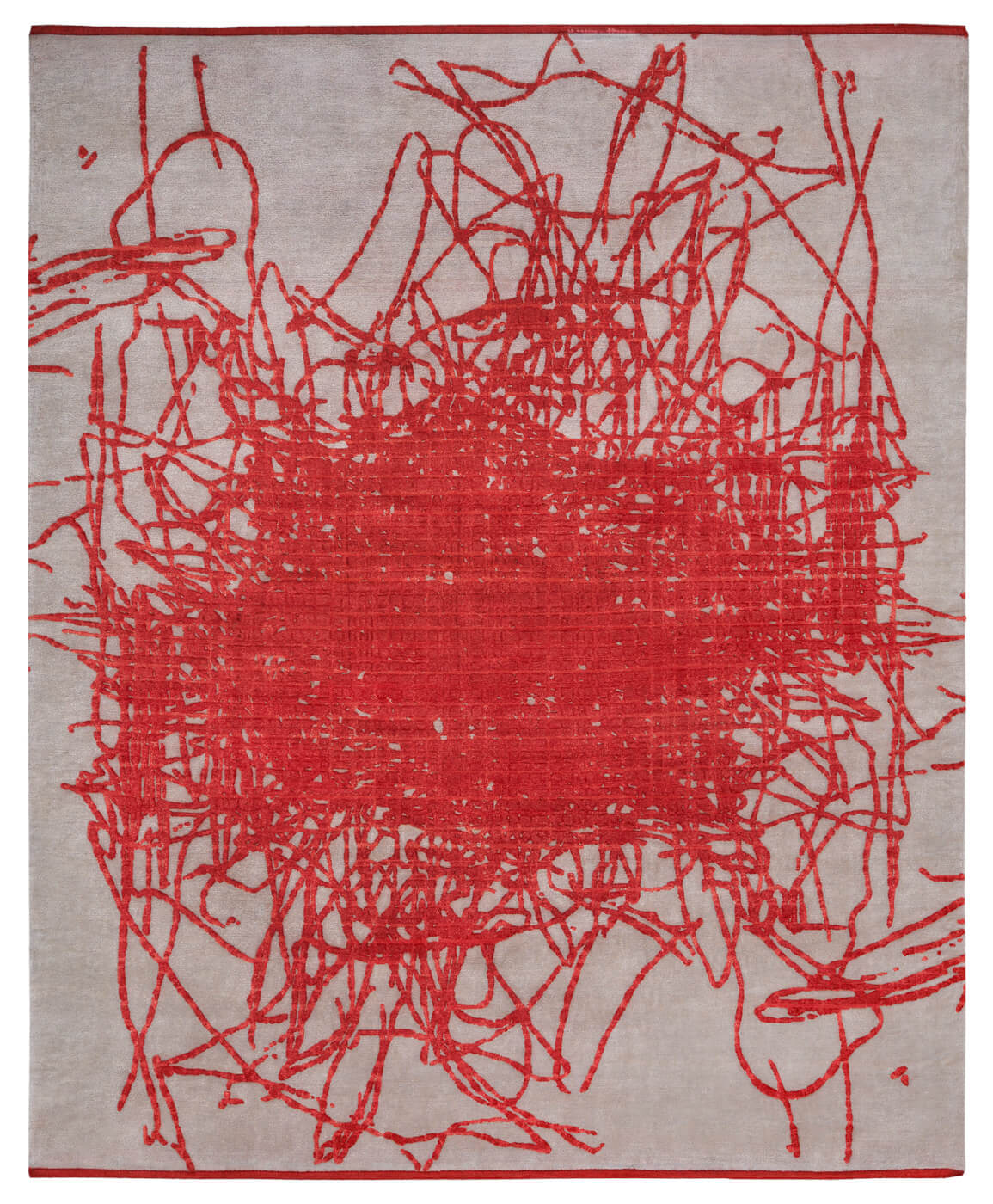 Tappeto Grid Muted 2 Rosso