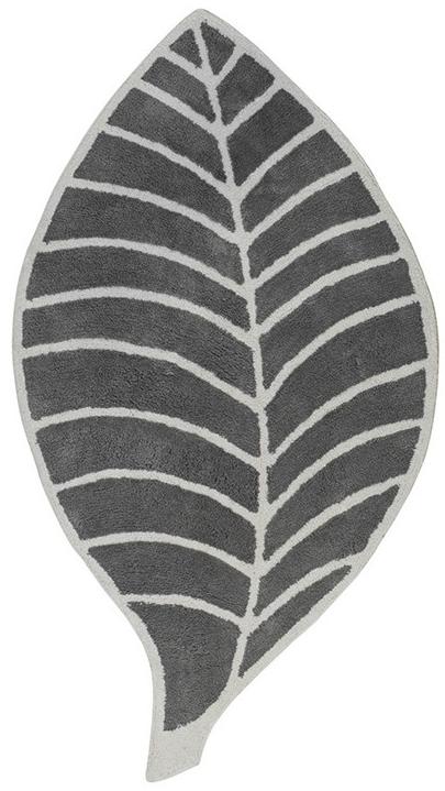 Tappeto Foglie Grigio/Avorio