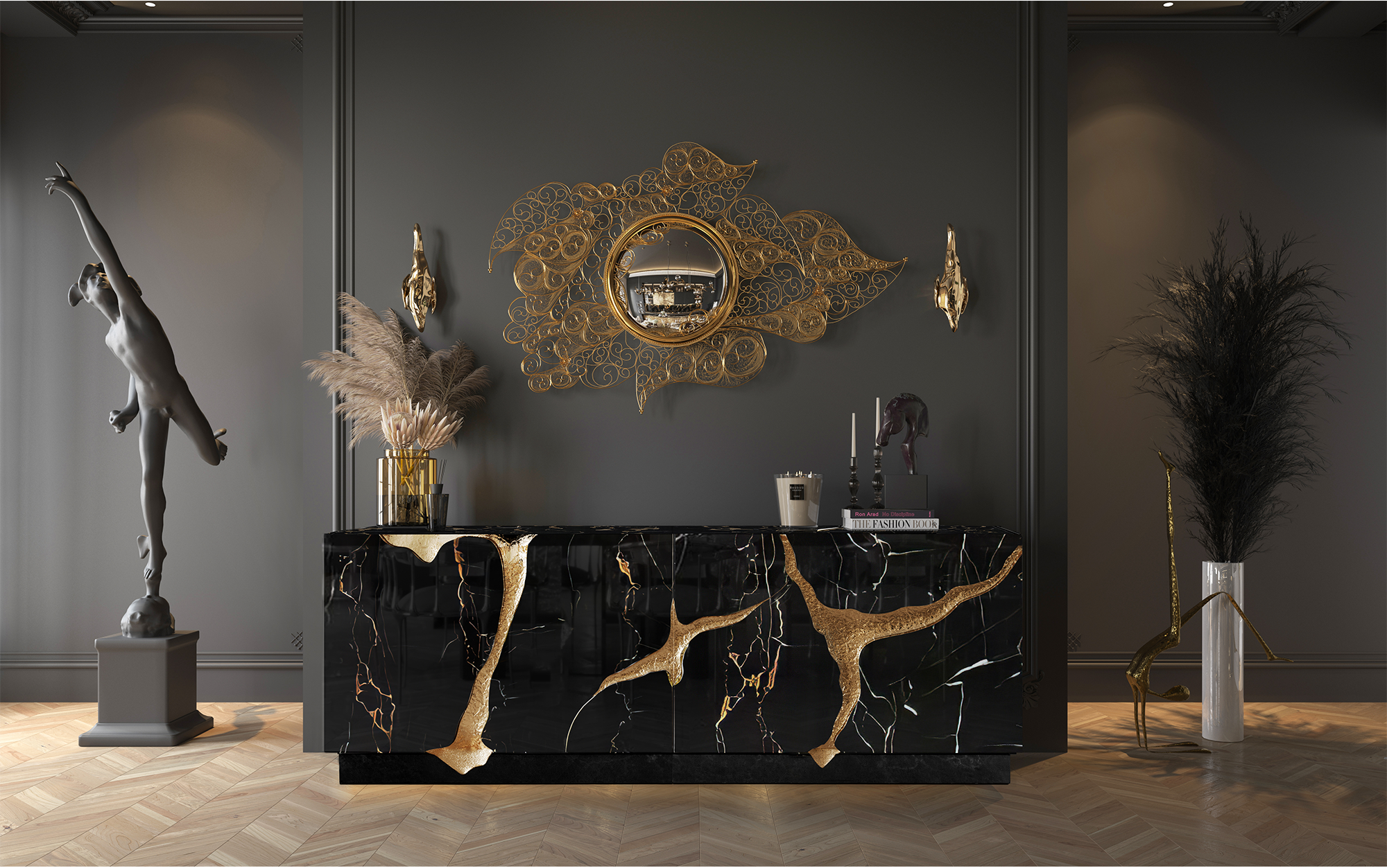 Credenza Opulenta Nero & Oro