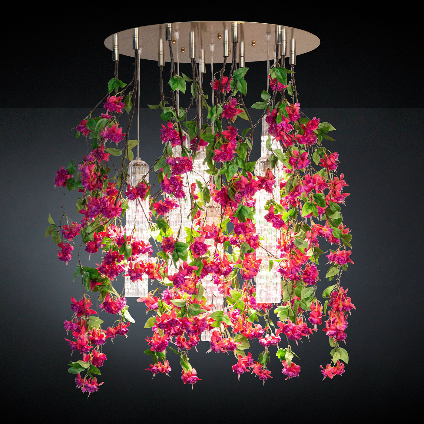 Lampadario Grande Pink Cascade