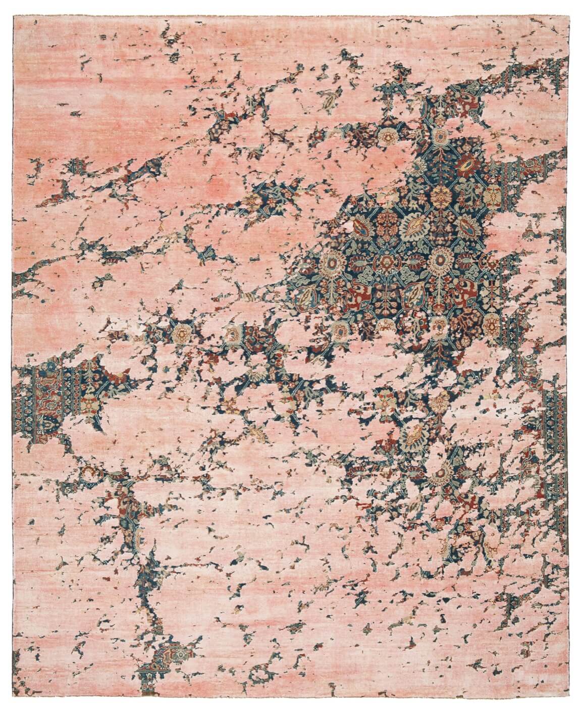 Tappeto Tabriz Canal Blu Navy E135 Seta