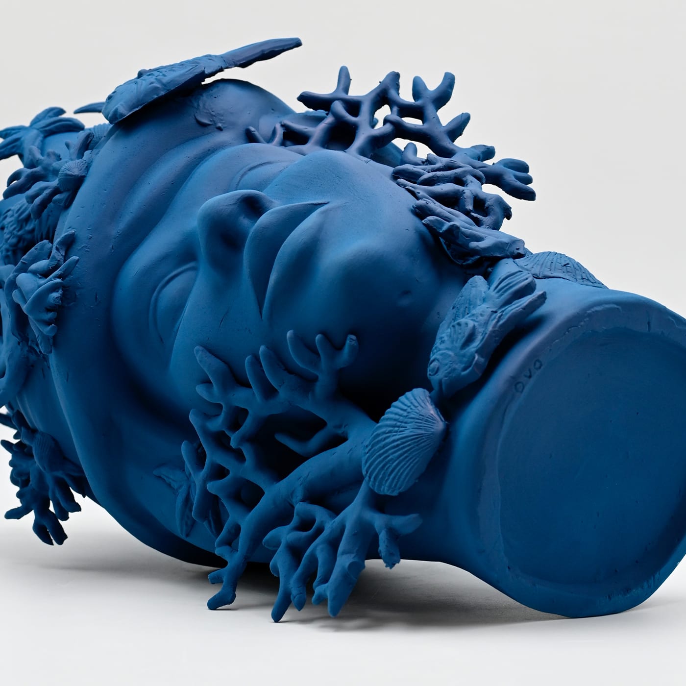 Testa di Moro Blu Reale Artigianale Scultura