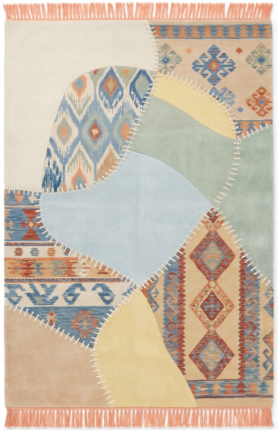 Tappeto Patchwork Grid Blue