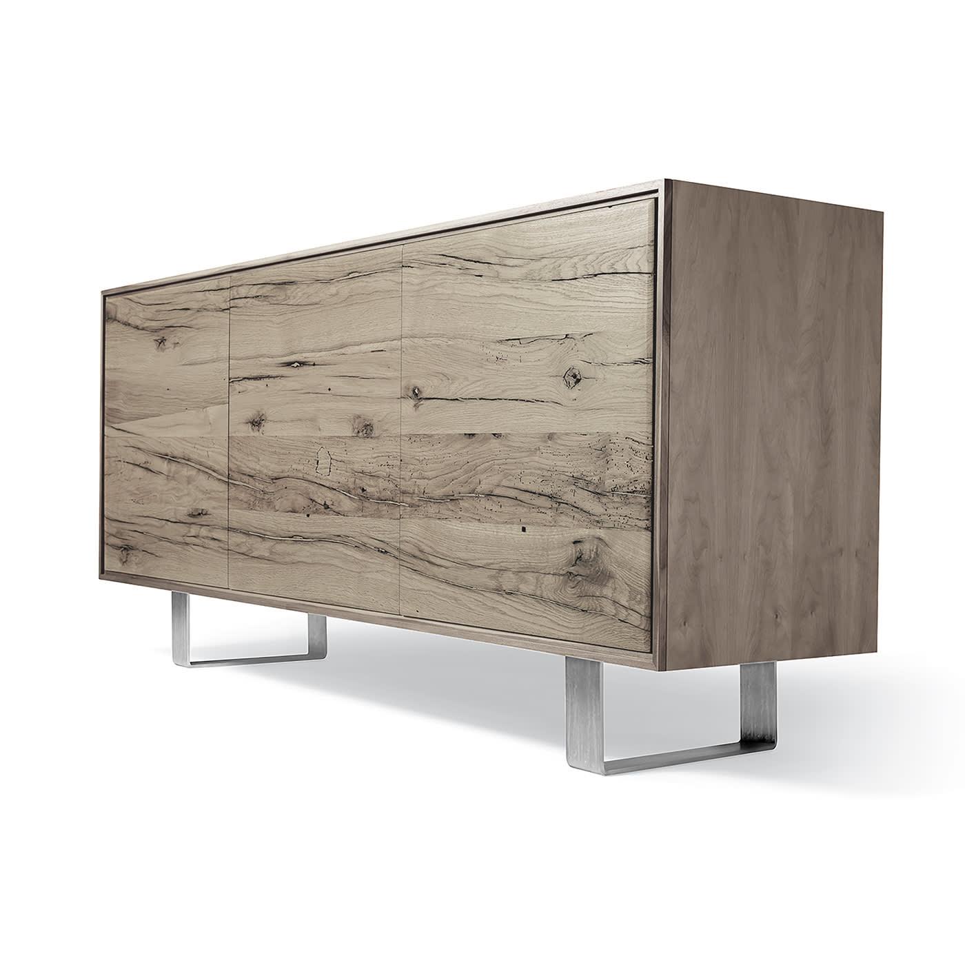 Credenza 3 Ante Materia Rovere Grigio | Configurazione: 2-Doors