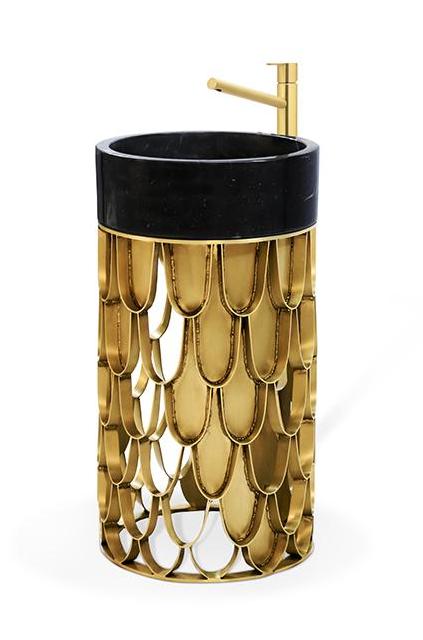 Lavabo A Colonna Carp-Inspired