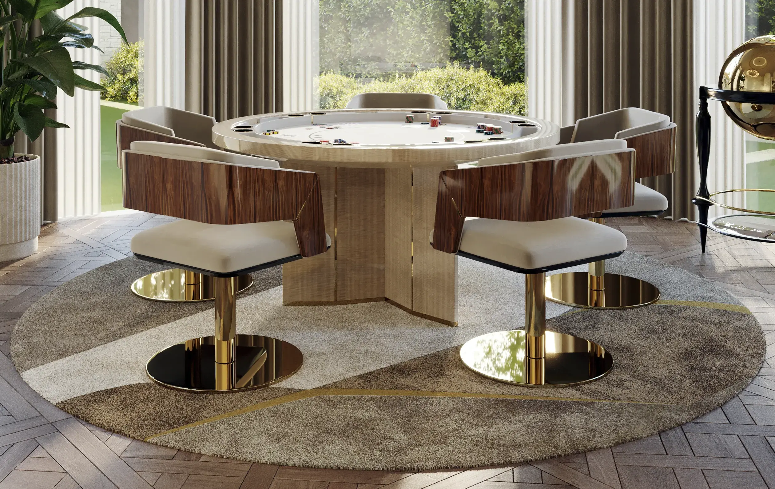 Sedia da Pranzo Girevole Crown