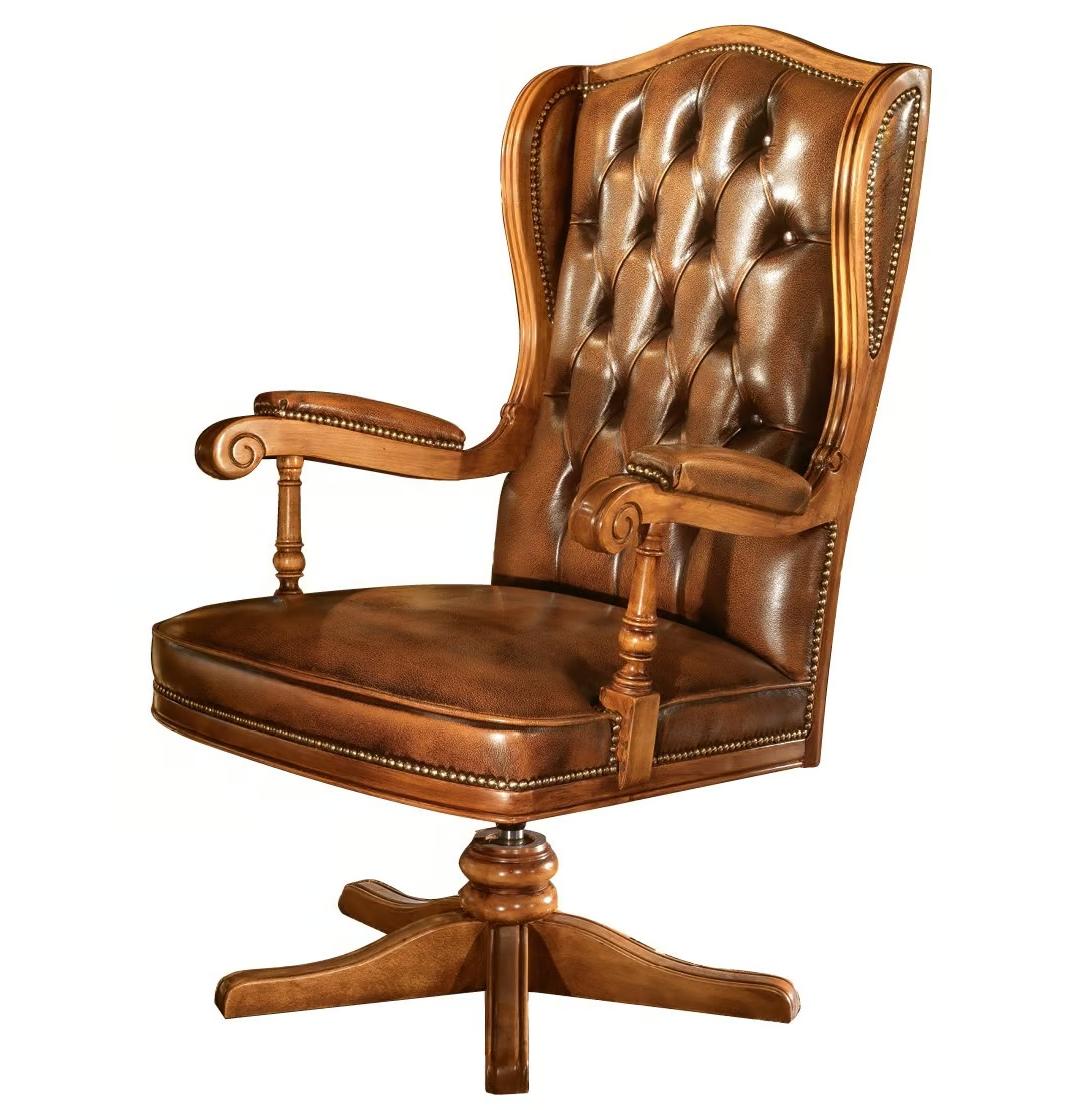 Poltrona Girevole in Pelle Premium