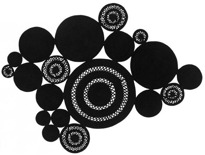 Tappeto Intrecciato Nero