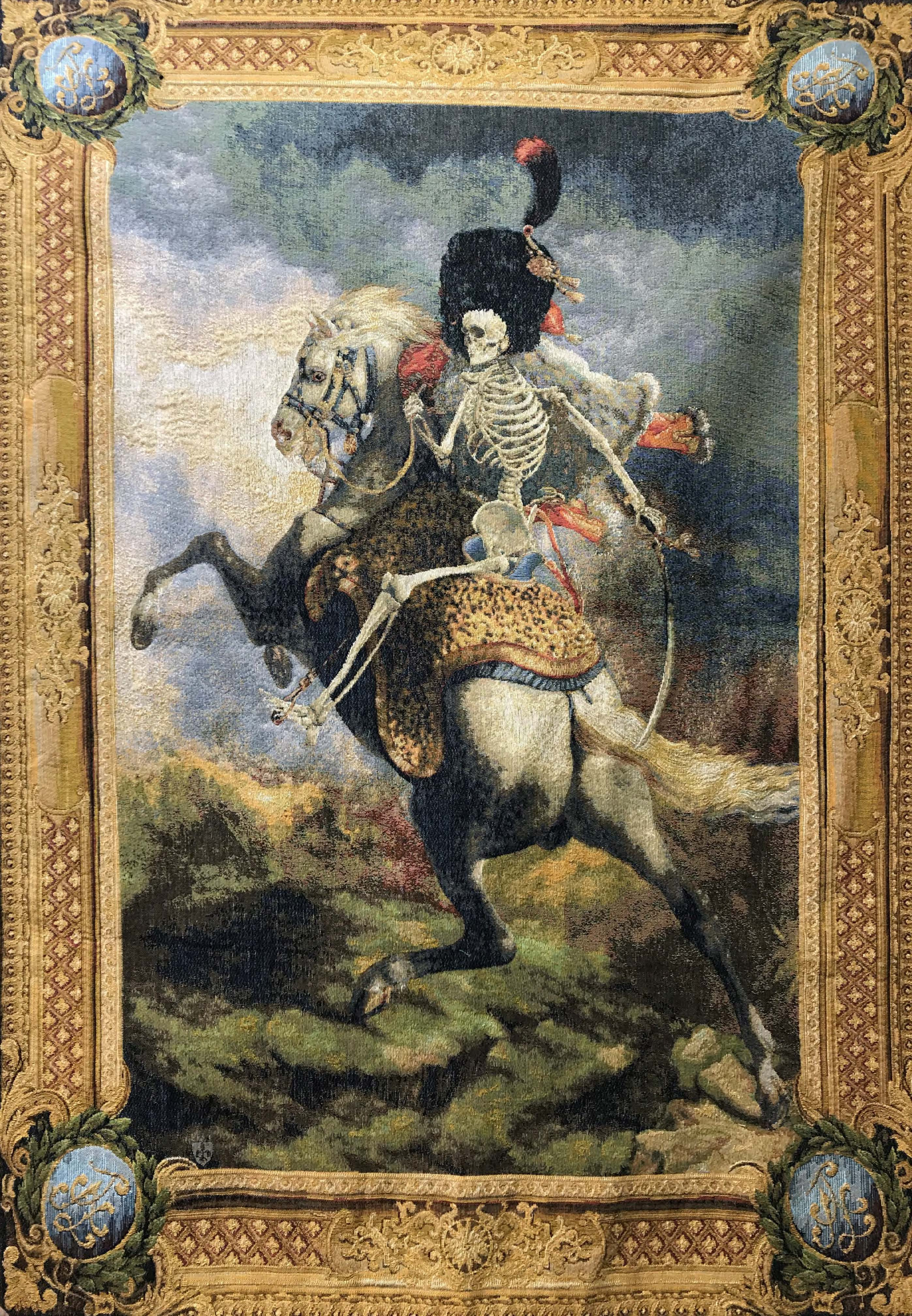 Arazzo Cavaliere Scheletro | Misura: 150 × 200 cm