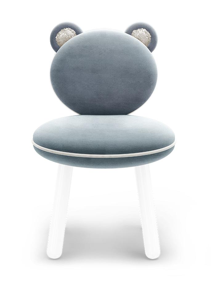 Sedia Per Bambini Fluffy Bear Light Blue