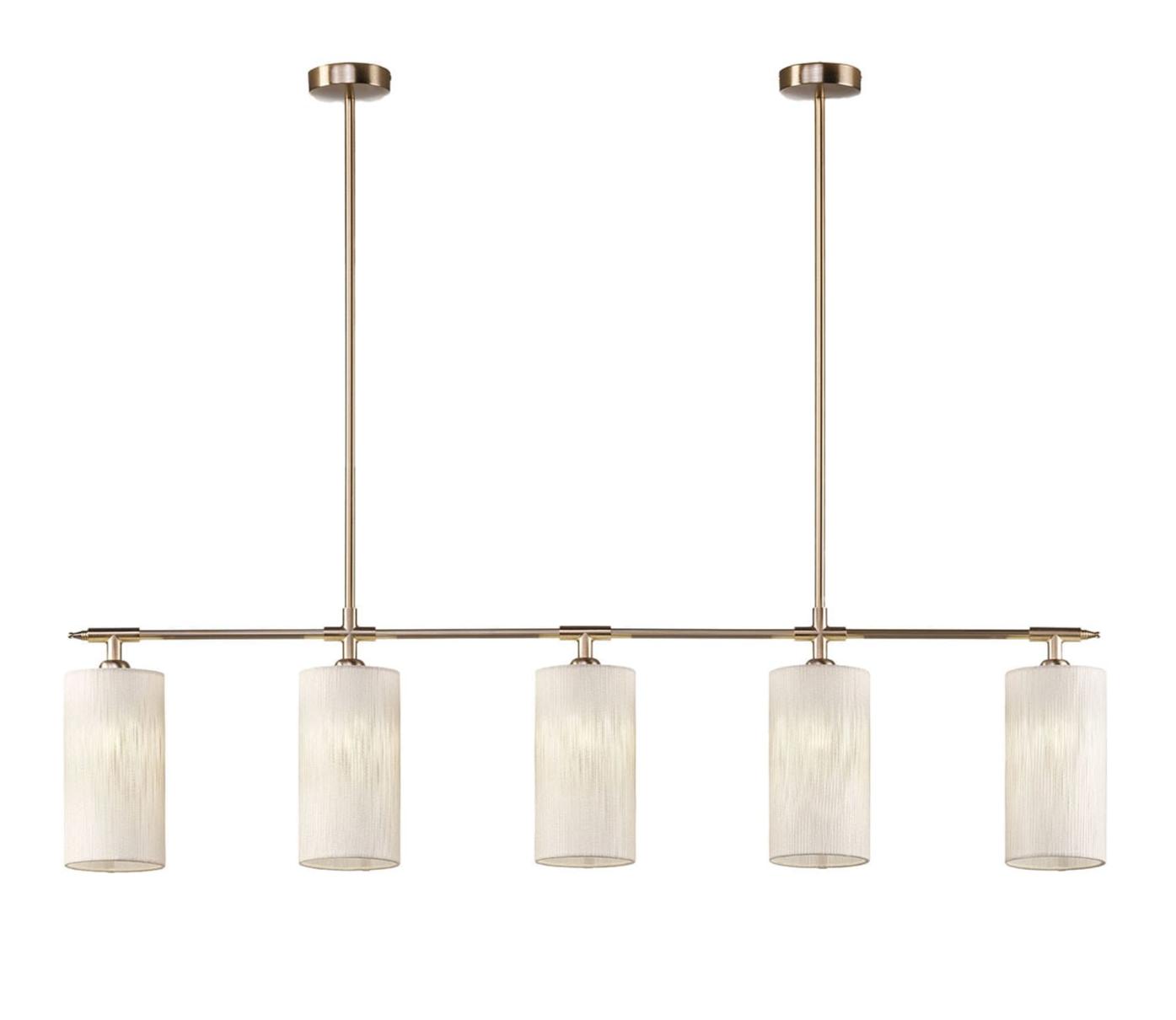 Lampadario Lineare in Ottone Oro Soft