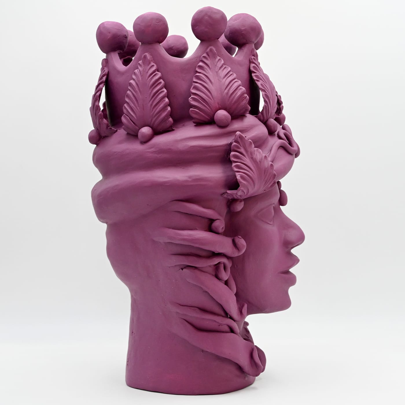 Testa di Moro Viola Artigianale Scultura