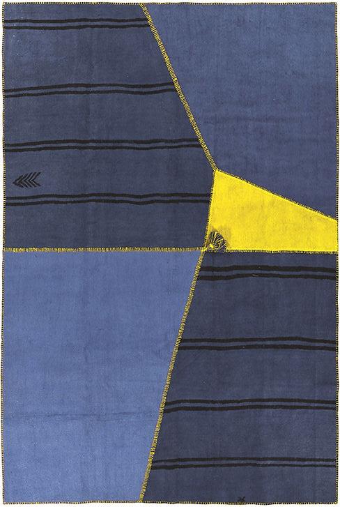 Tappeto Patchwork Canapa Blu