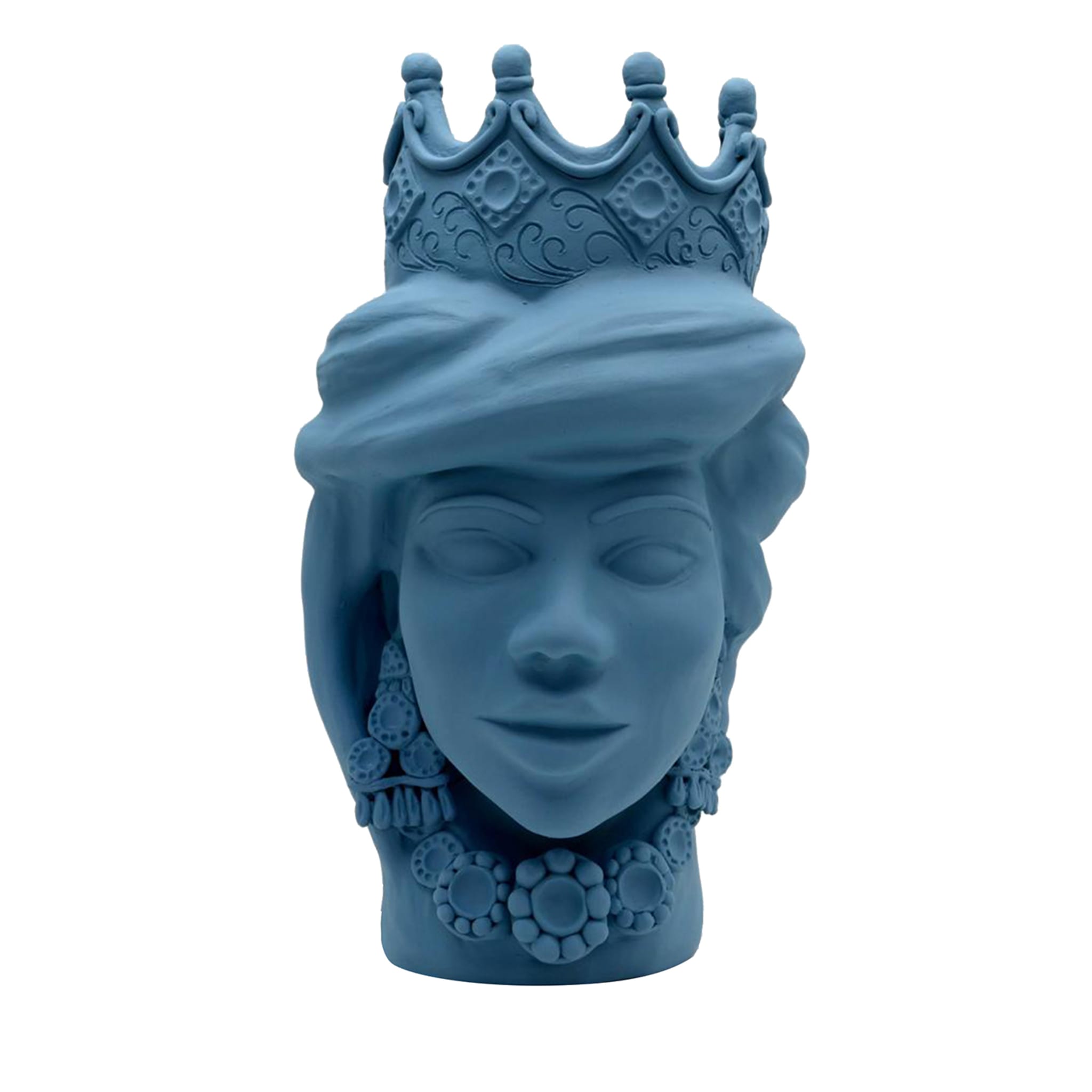 Testa di Moro Blu Opaco Scultura